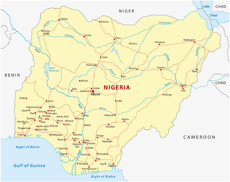 Nigeria road mapのイラスト素材