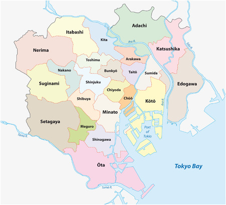 Tokyo administrative mapのイラスト素材