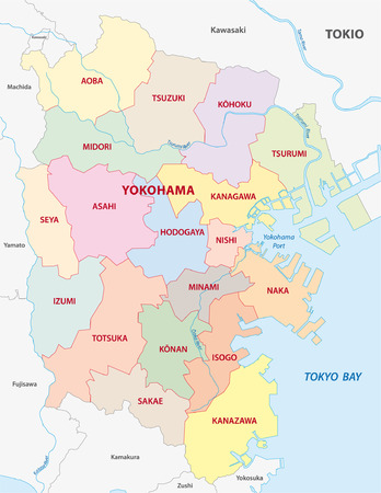 yokohama administrative mapのイラスト素材