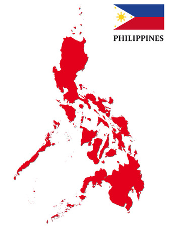 philippines map with flagのイラスト素材