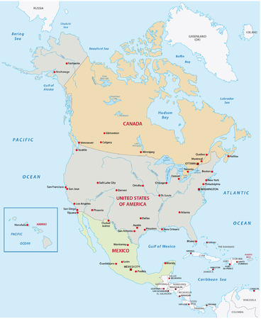 north america mapのイラスト素材