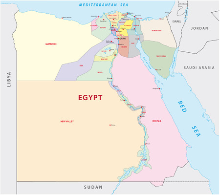 egypt administrative mapのイラスト素材