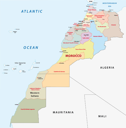 morocco administrative mapのイラスト素材