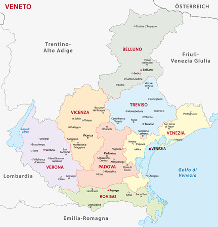 veneto administrative mapのイラスト素材