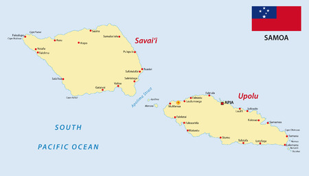 samoa mapのイラスト素材