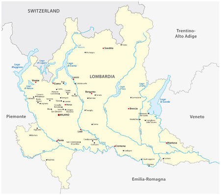 lombardy mapのイラスト素材