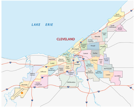 cleveland administrative mapのイラスト素材