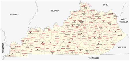 kentucky administrative mapのイラスト素材