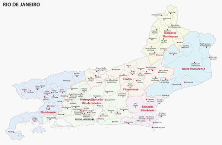 rio de janeiro state administrative mapのイラスト素材