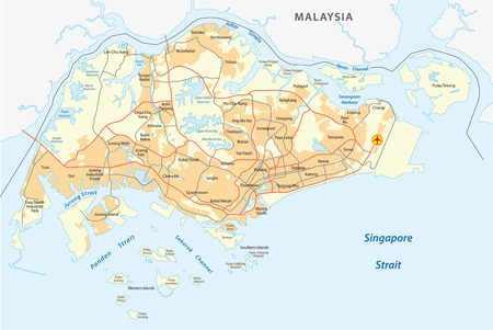 singapore road mapのイラスト素材