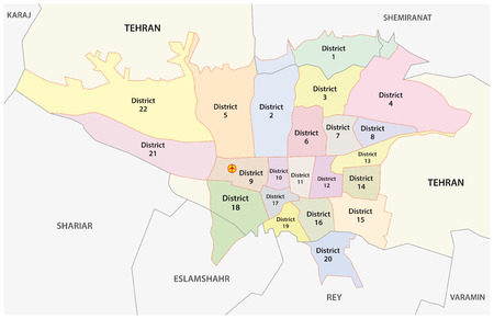 greater tehran administrative mapのイラスト素材