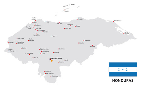 honduras map with flagのイラスト素材