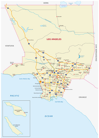 los angeles county mapのイラスト素材