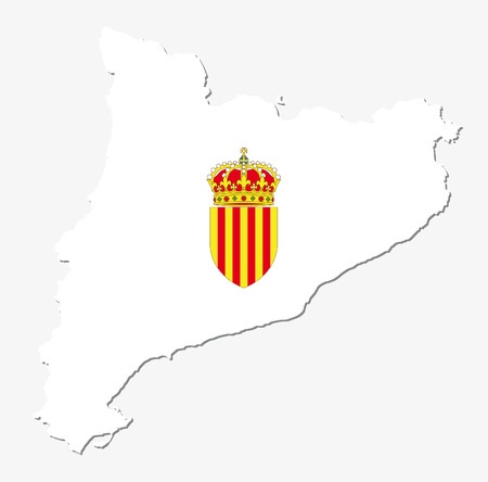 catalonia map with coat of armsのイラスト素材