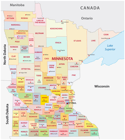 minnesota administrative mapのイラスト素材