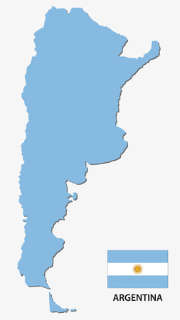 argentina map with flagのイラスト素材