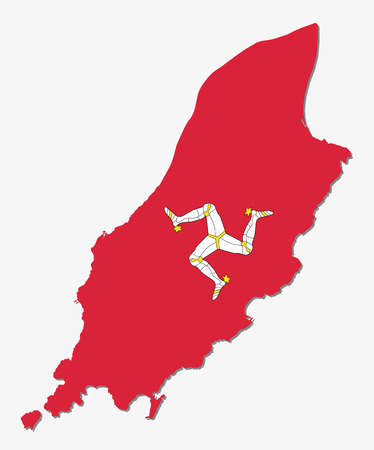 isle of man map with flagのイラスト素材