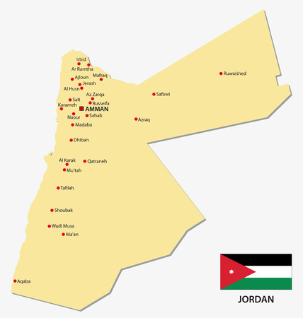 Jordan map with flagのイラスト素材