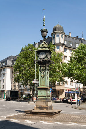Frankfurt Ostend Germany in 1894 erected the tower with public clockのeditorial素材