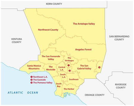 Los Angeles County administrative mapのイラスト素材