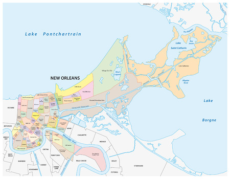 New Orleans administrative mapのイラスト素材