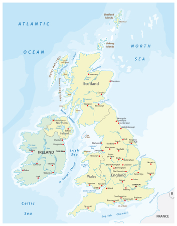 United Kingdom and Ireland mapのイラスト素材