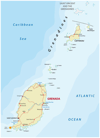 Grenada road mapのイラスト素材