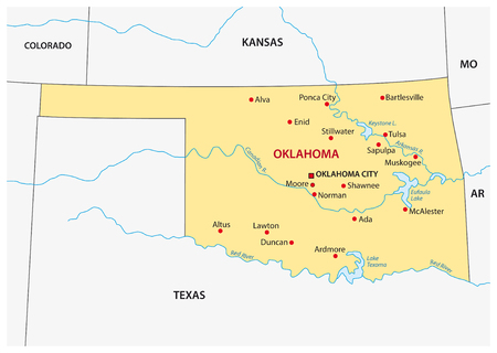Simple oklahoma state mapのイラスト素材