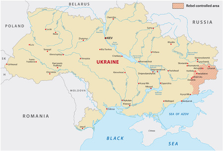 Ukraine rebel controlled area mapのイラスト素材