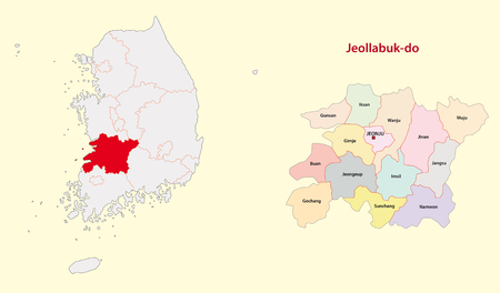 South Korea North Jeolla Province mapのイラスト素材
