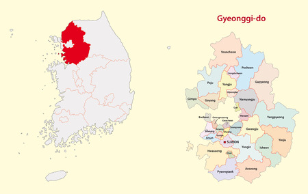 Gyeonggi Province map south koreaのイラスト素材