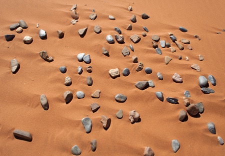 stones in the desert sand Sossusvlei, Namibiaの写真素材