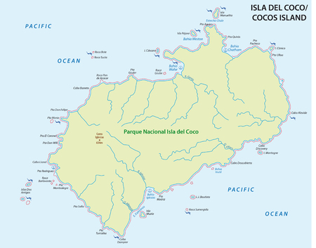 cocos Iceland map, Costa Ricaのイラスト素材