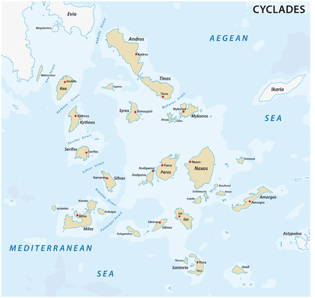 map of the greek cyclades Iceland groupのイラスト素材