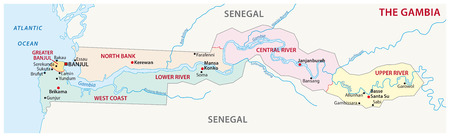 gambia administrative mapのイラスト素材