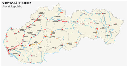 road map of Slovak republic with main roadsのイラスト素材