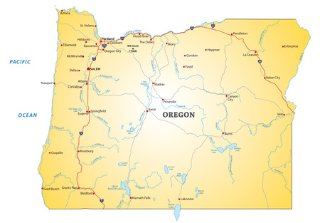 Road map of the US state oregonのイラスト素材