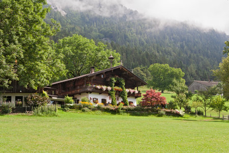 old farm house in the region wilder Kaiser, Tirol, Austriaのeditorial素材