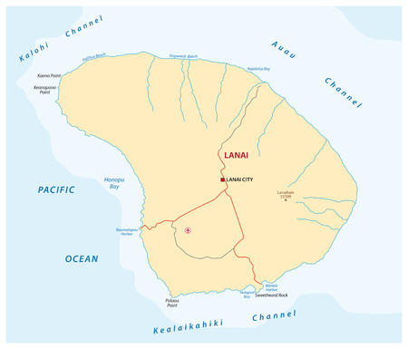 lanai road mapのイラスト素材