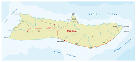 molokai road mapのイラスト素材