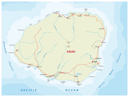 kauai road mapのイラスト素材