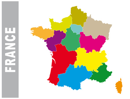 Colorful France administrative and political vector mapのイラスト素材
