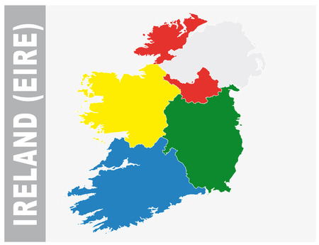 Colorful Ireland, Eire administrative and political vector mapのイラスト素材