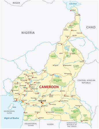 cameroon road vector mapのイラスト素材