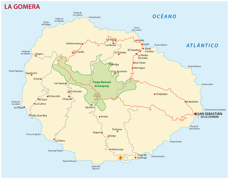 Vector road map of Canary Iceland La Gomeraのイラスト素材