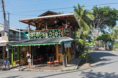 Caribbean wooden house in Puerto Viejo, Costa Ricaのeditorial素材