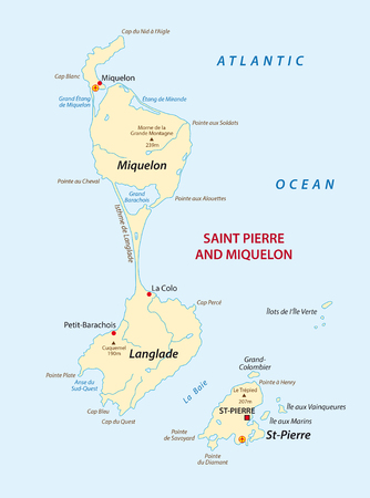 A Vector map of the french Iceland Saint Pierre and Miquelonのイラスト素材
