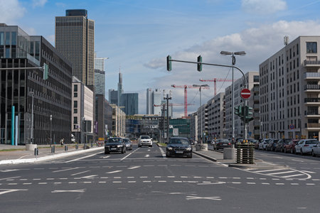 Street Europaallee in the new district European districtのeditorial素材