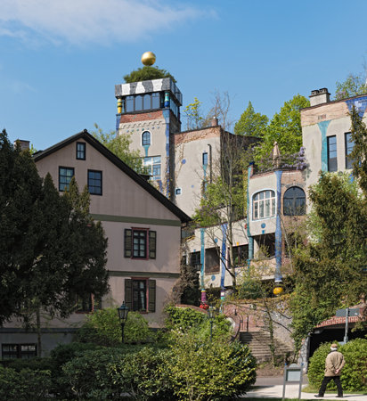 The view of Hundertwasser house in Bad Soden, Germanyのeditorial素材