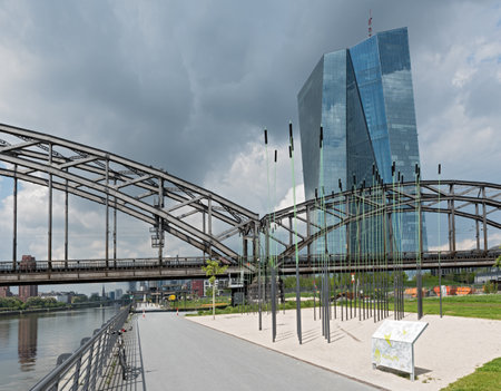 The new seat of the European Central Bank in Frankfurt, Germanyのeditorial素材